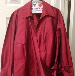 NWT** Red Side Tie Blouse